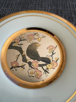 AJ - Bird 24k Gold Rim Plate MTS