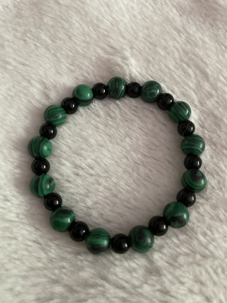 Natural stone bracelet black/green RSV|64009