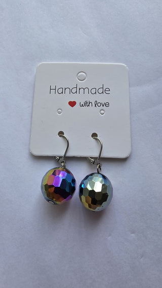 Faceted ball earrings|78649