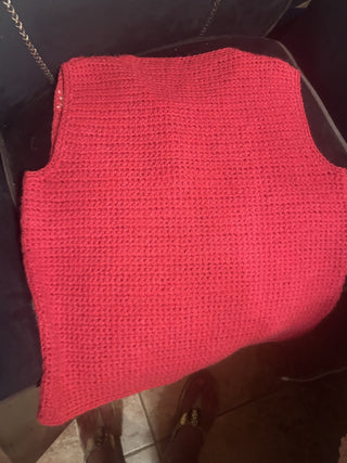 Crochet Daisy Tank Top Red and white #63 VV MTS|127414