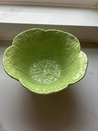 Vintage Olfaire Majolica Porcelain Large Green Cabbage bowl Made in Portugal-RSV