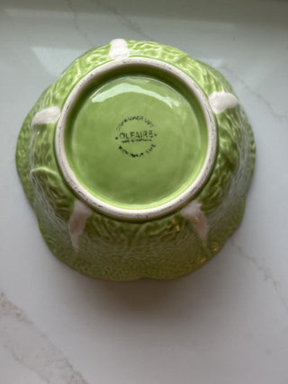 Vintage Olfaire Majolica Porcelain Large Green Cabbage bowl Made in Portugal-RSV