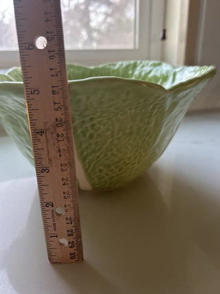 Vintage Olfaire Majolica Porcelain Large Green Cabbage bowl Made in Portugal-RSV