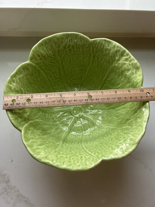Vintage Olfaire Majolica Porcelain Large Green Cabbage bowl Made in Portugal-RSV