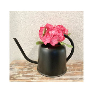 BLK WATER CAN W/FLOWERS
