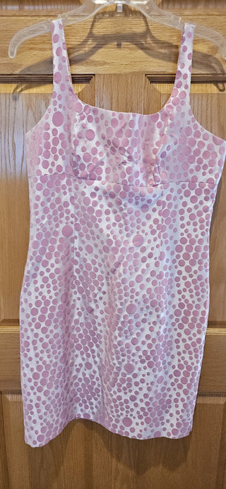90s Dress, pink polka dot, sz 12P, Isabel Ardee, RSV