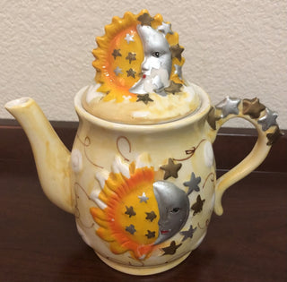 Sun Moon Teapot with Lid as-is RSV B22|100514