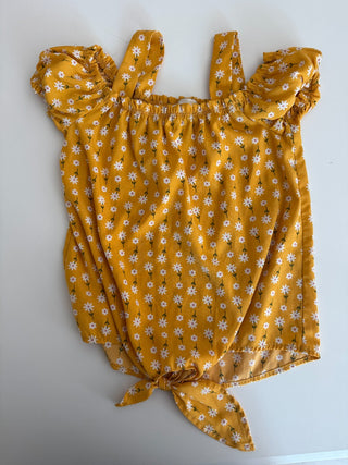 Small 7/8 Lily Bleu Yellow Floral Print Top RSV|83123