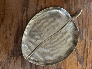 Brass Leaf Decorative Tray     MTS
