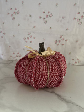 Red Fabric Stuffed Pumpkin Decor - RSV|107728