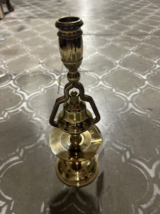 Rare Vintage Brass baldwin English Victorian 13" Candlestick Holder Tavern Service Bell #62 VV MTS|134250