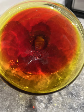 MCM Handblown Amberina Decanter, Flame Stopper RSV|66494