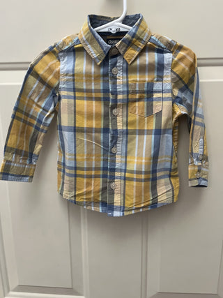 Osh Kosh Yellow Blue Plaid Shirt 18 Months - RSV|106607