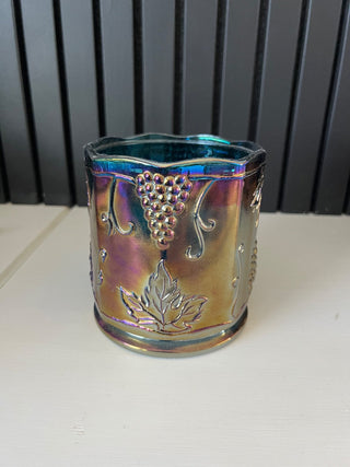 Indiana glass iridescent blue harvest grape
