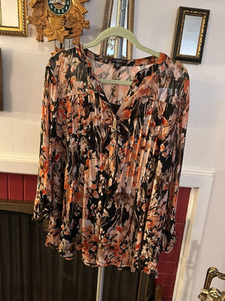 Cocomo Sheer Floral Plus Size Top MTS|66984