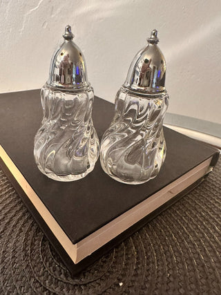 Salt & Pepper Lead Crystal Metal Cap 3.5" MTS