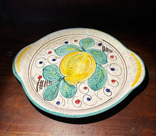 VTG ceramic handpainted lemon dish Italy NM MTS