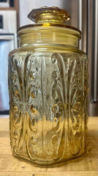 VTG LE Smith Imperial Honey Amber Atterbury Scroll Glass RSV|77488