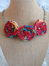 Rolled Fabric Floral Necklace 5