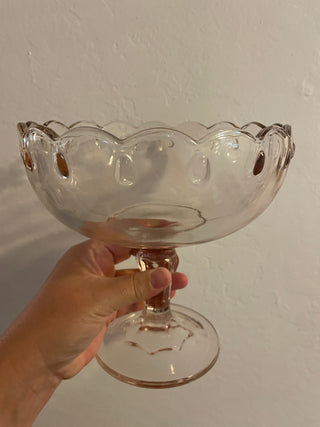 Indiana glass pink pedestal compote