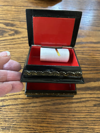 Russian Lacquer Trinket Box with Scroll Story Inside   MTS|68243