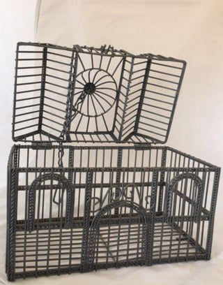 Decorative Gray Metal Wire Victorian House for openwork Design Birdcage #62 VV MTS|68343