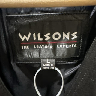 Wilson’s Leather Excellent Condition Leather Black Vest Size Large|48696