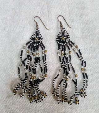 MW Black & White Beaded Earrings MTS
