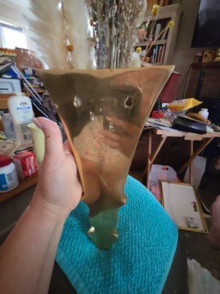 Solid Brass wall Sconce vase 11"tall ×6" wide