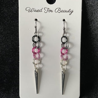 earrings, pink jumprings RSV