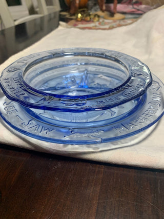 MTS Vintage Tiara Blue Glass Child's Set (3 piece)