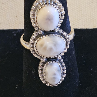 Sterling 3 stone wild horse ring sz 9