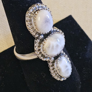Sterling 3 stone wild horse ring sz 9