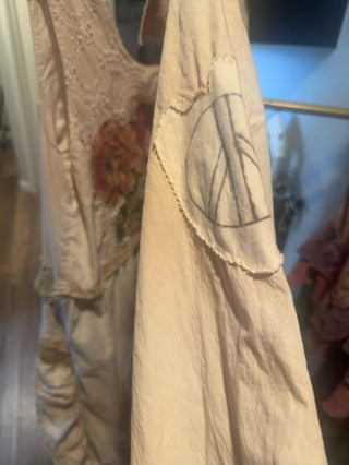 High low pleated lace and cotton shirt