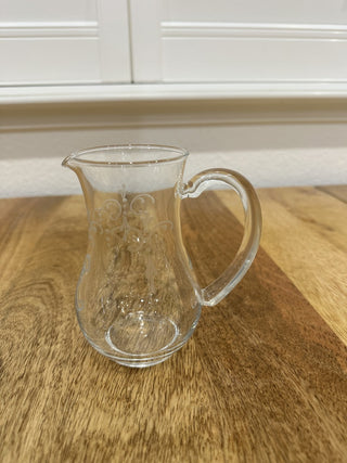 Vintage Etched Small Pitcher MTS