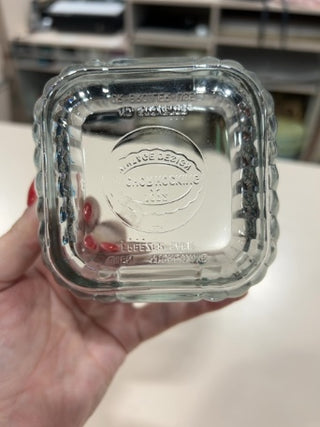 12F Anchor Hocking Retro Ribbed Square Glass Refrigerator Dish RSV