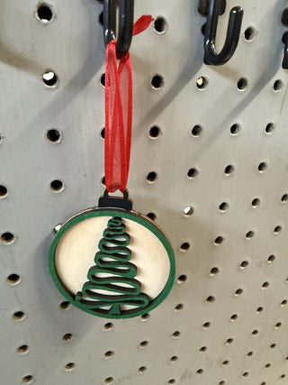 Ornament Round Rustic Wood Tree RCD|126676