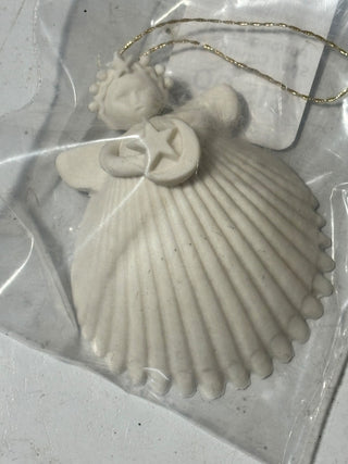 Vintage Margaret Furlong Angel Shell Ornament white porcelain MTS|125934