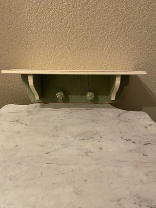 Sweet green and cream shelf w/ceramic knobs RCD