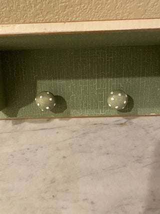 Sweet green and cream shelf w/ceramic knobs RCD