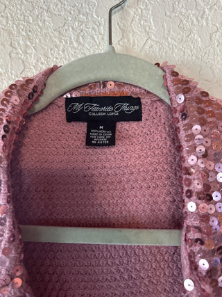 12F NWT Colleen Lopez Pink Sequin Blazer Size M MTS|66895