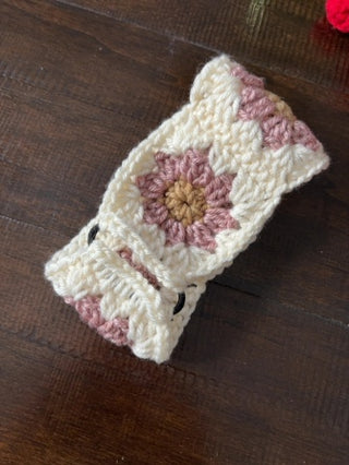 Blush Pink Flower Crochet Headband