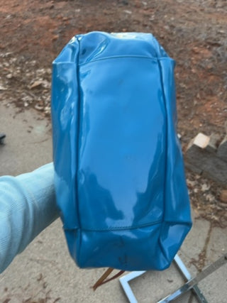 Vintage Dooney & Bourke sky blue patent leather satchel