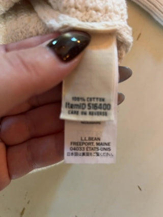L.L. Bean cream cotton crewneck fisherman sweater Size XL