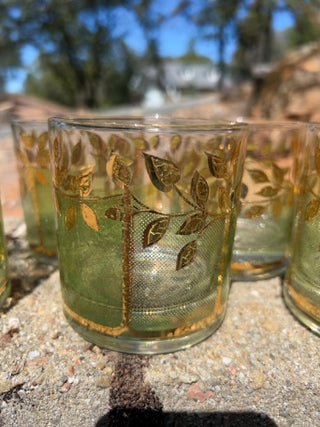 SET OF 6 vintage Culver Starlyte mid-century lowball glasses