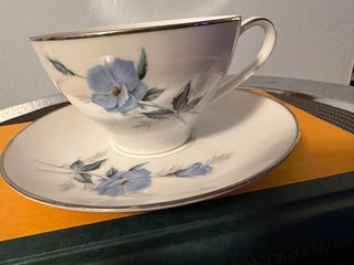 Vintage Teacup/Saucer B- Lema Silver Trim MTS