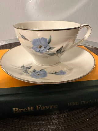 Vintage Teacup/Saucer B- Lema Silver Trim MTS