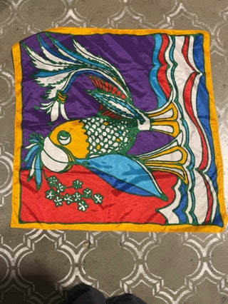 vtg fish silk scarf
