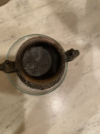 Vtg Bronze Chinese ritual vessel -rcd