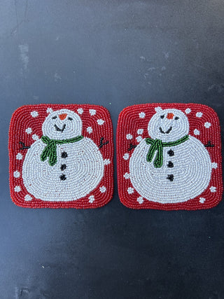 12F Set of 6 Dept 56 Beaded Christmas Coasters MTS|139532